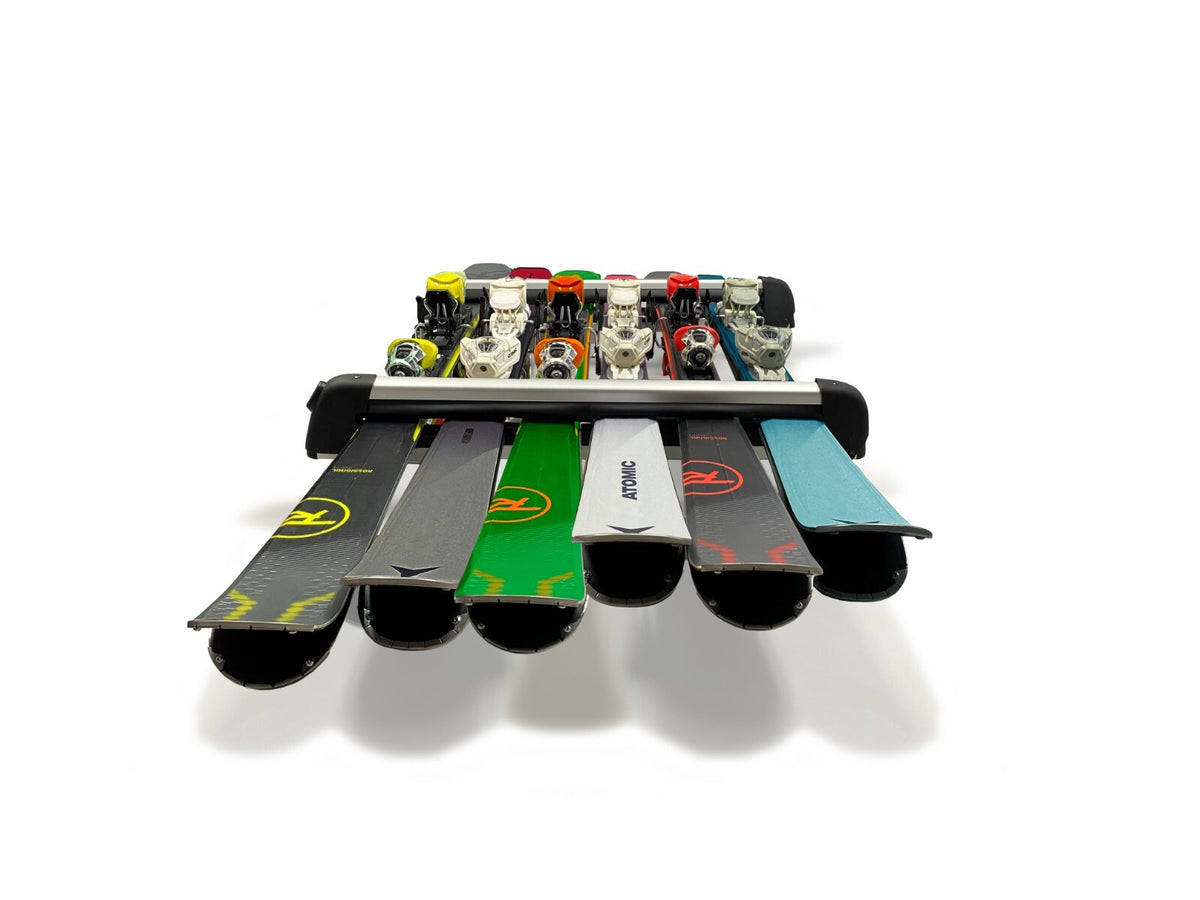 Ski & Snowboard Roof Rack Carrier Fits Most Cross Bars - Holds 6 Skis or 4 Snowboards