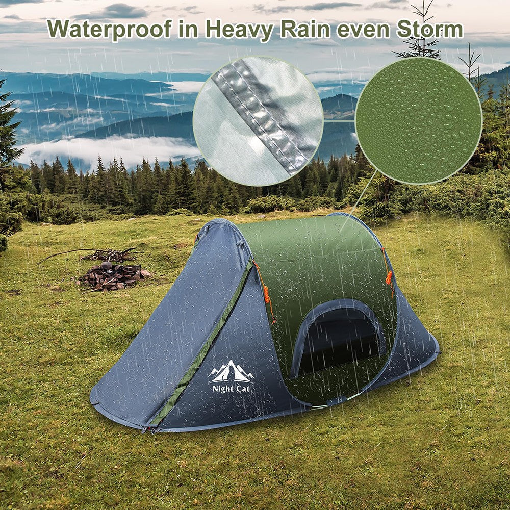 1 Person Camping Pop Up Tent Waterproof Lightweight Easy Setup Hiking Shelter