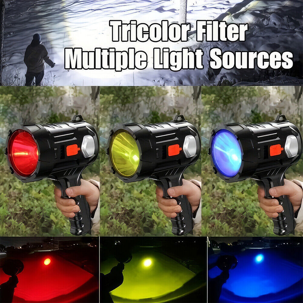 High-Power Handheld Rechargeable Flashlight 30 Million Lumens, Waterproof