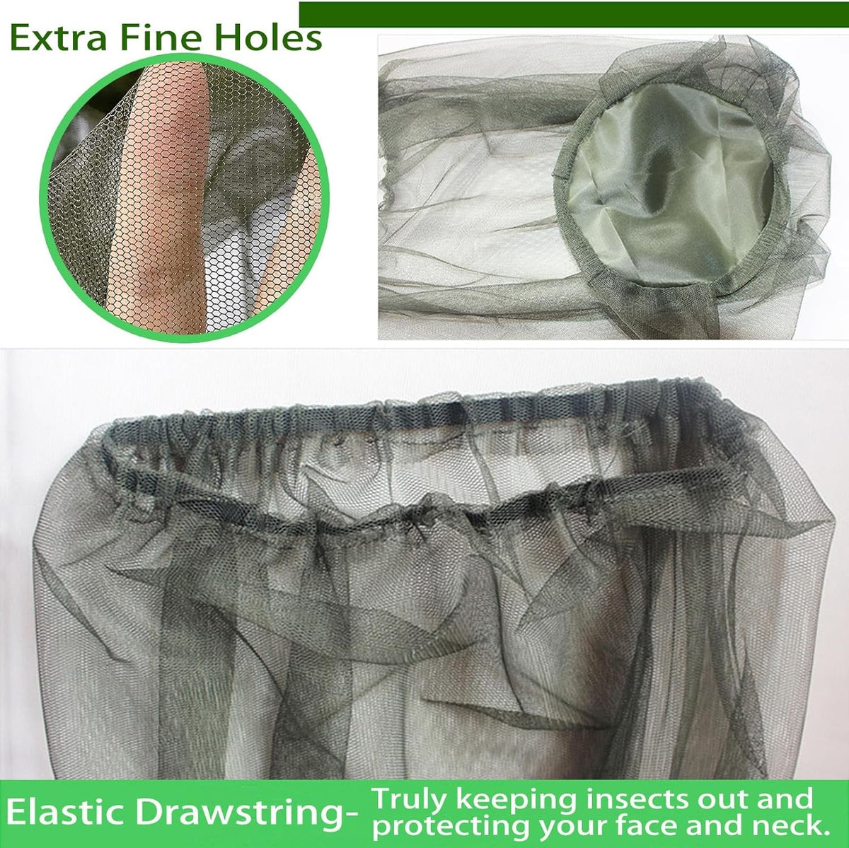 Mosquito Net Hat Mesh Insect Protection Face Mask for Hiking Camping Fishing