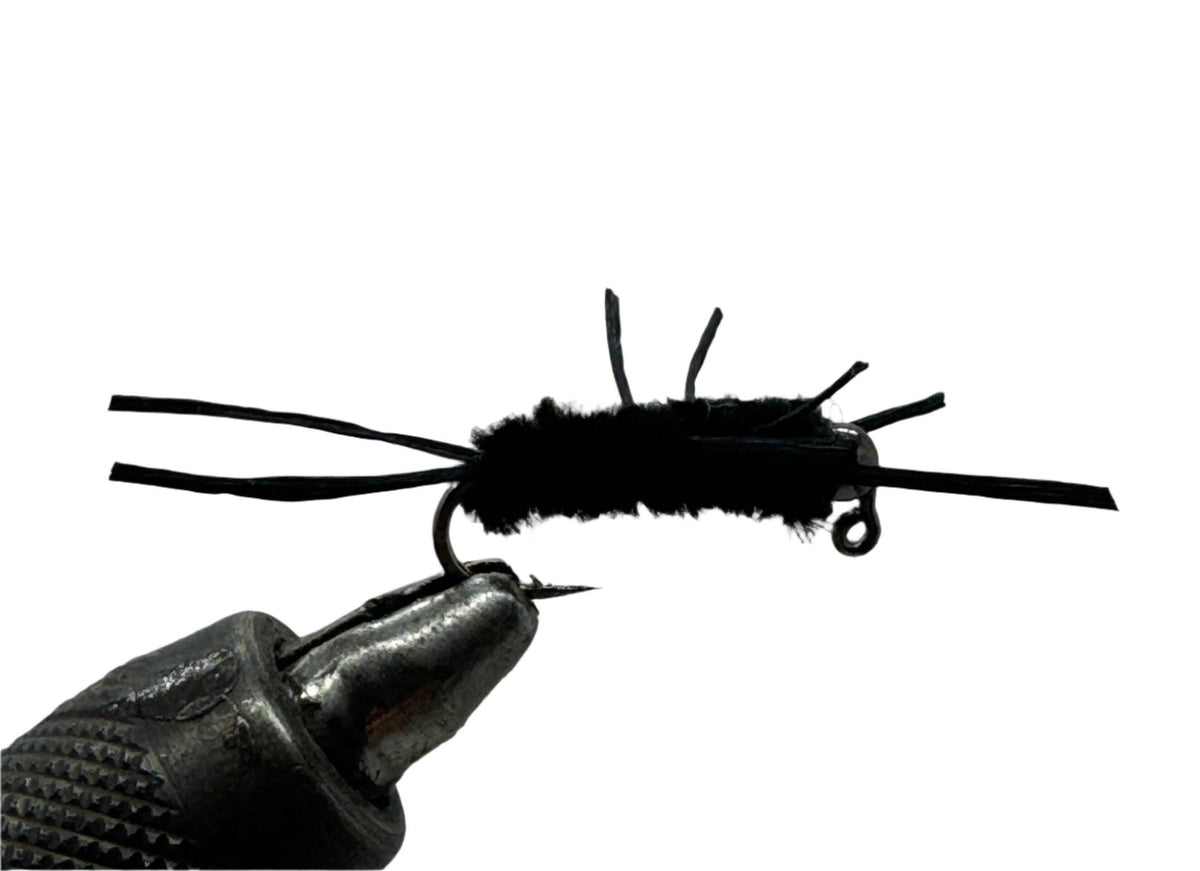 Fly Fishing Tungsten Beadhead Jig - Pat's Rubber Legs Black - All Sizes & Counts