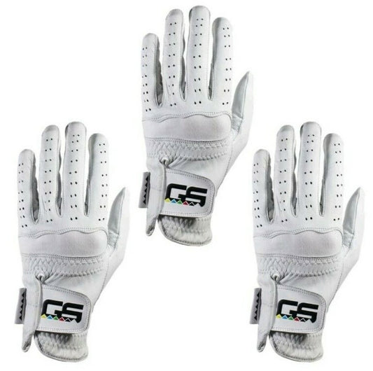 Golf Gloves 3-Pack Men’s Premium Cabretta Leather - Flexible & Durable