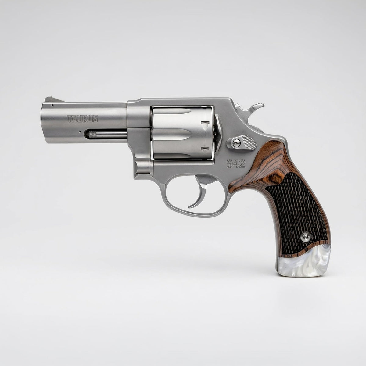 Rosewood & Pearl Revolver Grips for Taurus 856 & 942 - Checkered Style
