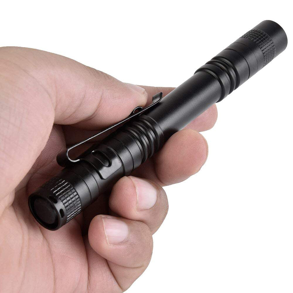 Mini LED Flashlight Pen Clip Set - Portable Waterproof Torch 5 Pack