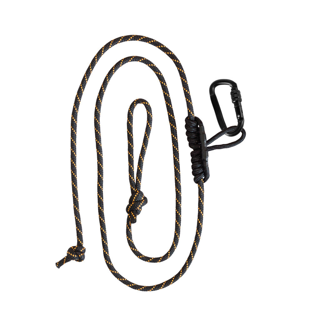 Climbing Rope with Carabiner and Prusik Knot - 300 lbs Heavy Duty Nylon