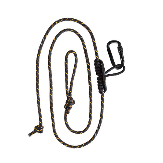 Climbing Rope with Carabiner and Prusik Knot - 300 lbs Heavy Duty Nylon