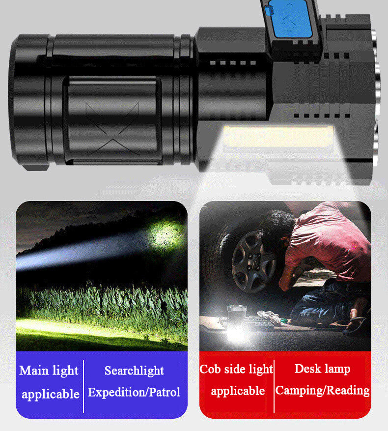High Power Rechargeable LED Flashlight 9900000LM Tactical Torch 4 Modes
