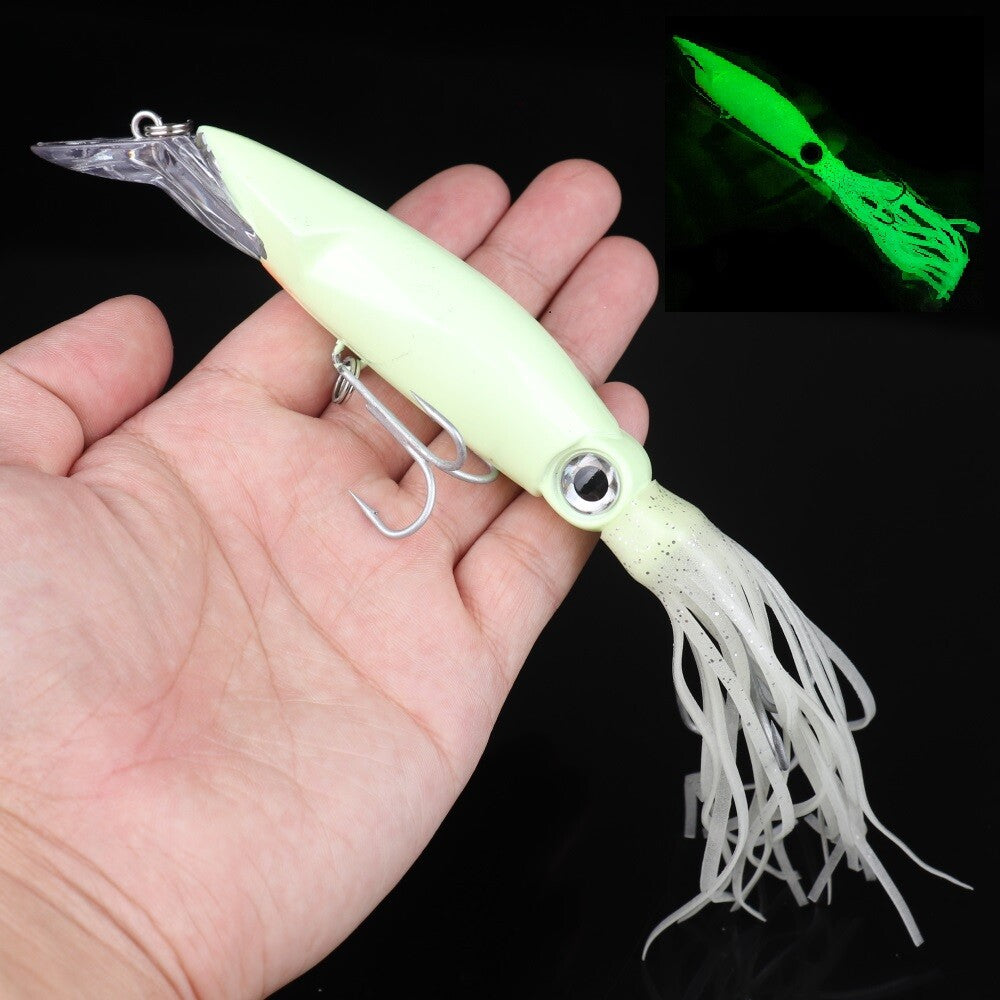 7pcs Long Octopus Sea Fishing Lures Squid Bait 40g Set for Saltwater Fishing
