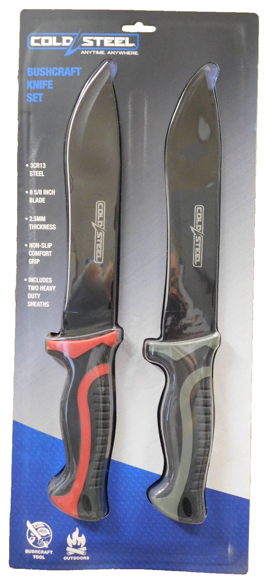 Cold Steel Bushcraft Knife Set with 8.6-Inch Blade and Sheaths - 3CR13 Steel