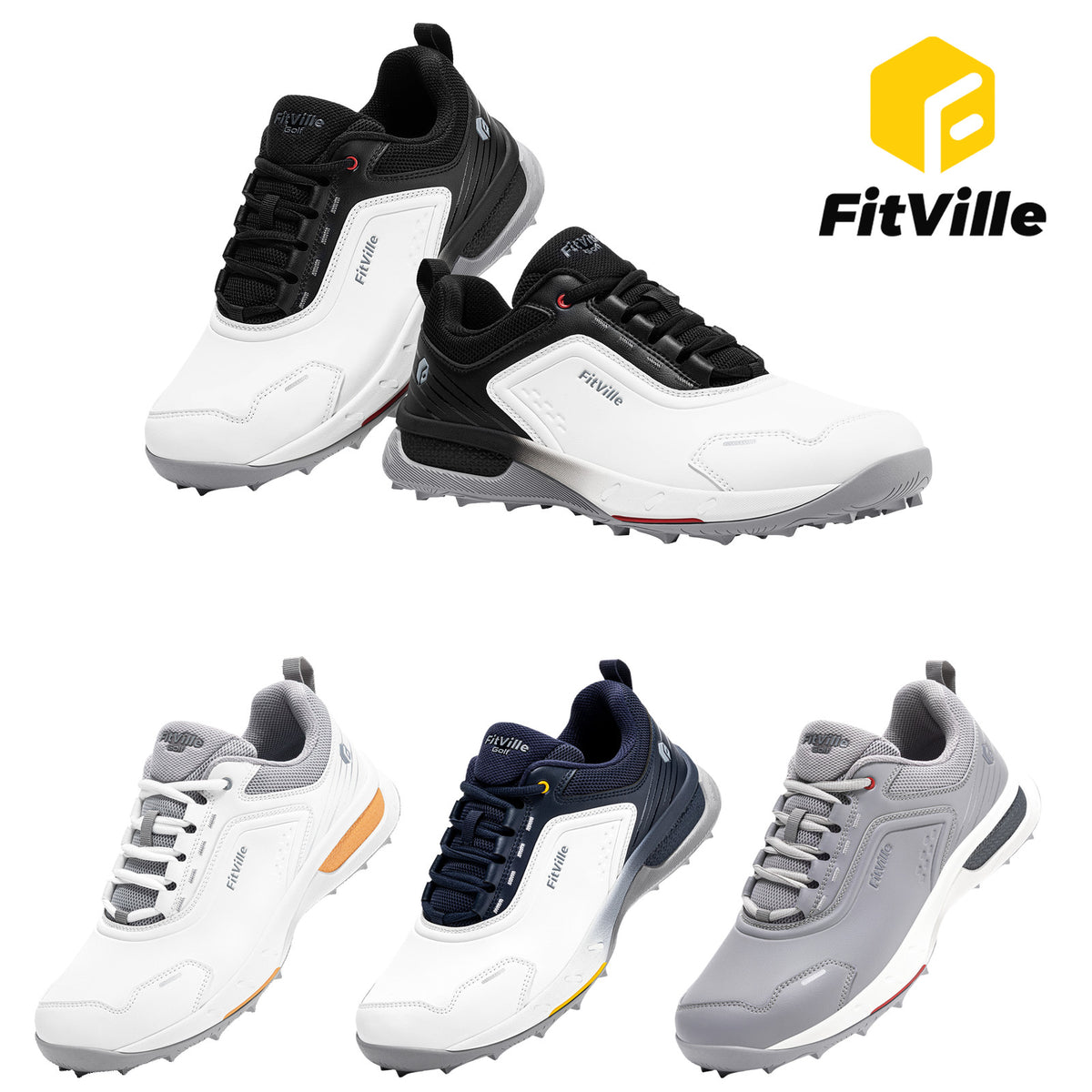 Men's Spikeless Golf Shoes Waterproof Breathable Athletic Sneakers