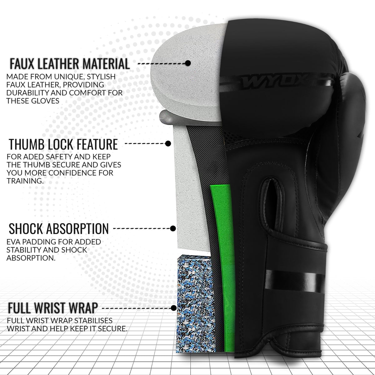 Boxing Gloves & Hand Wraps Set for MMA, Kickboxing & Muay Thai Training