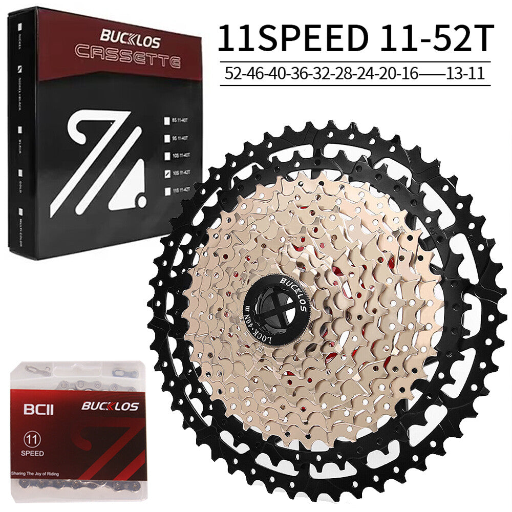 Bike Cassette and Chain Set for Shimano SRAM 8-12 Speed, 11-52T