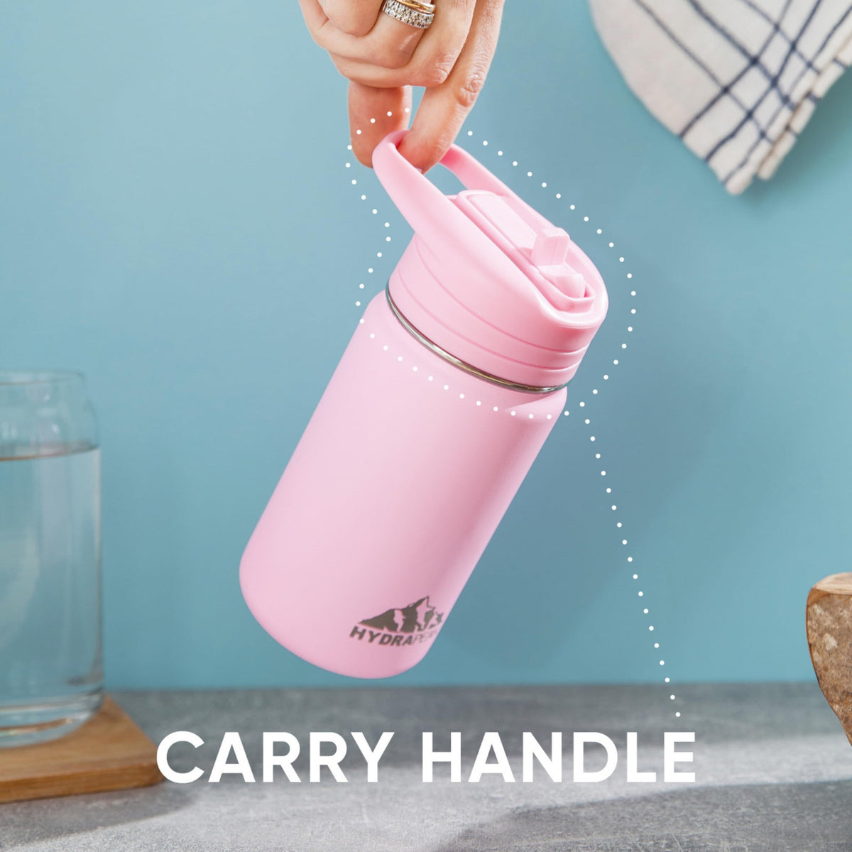 Insulated Stainless Steel Water Bottle with Straw Lid - 14oz BPA Free Navy