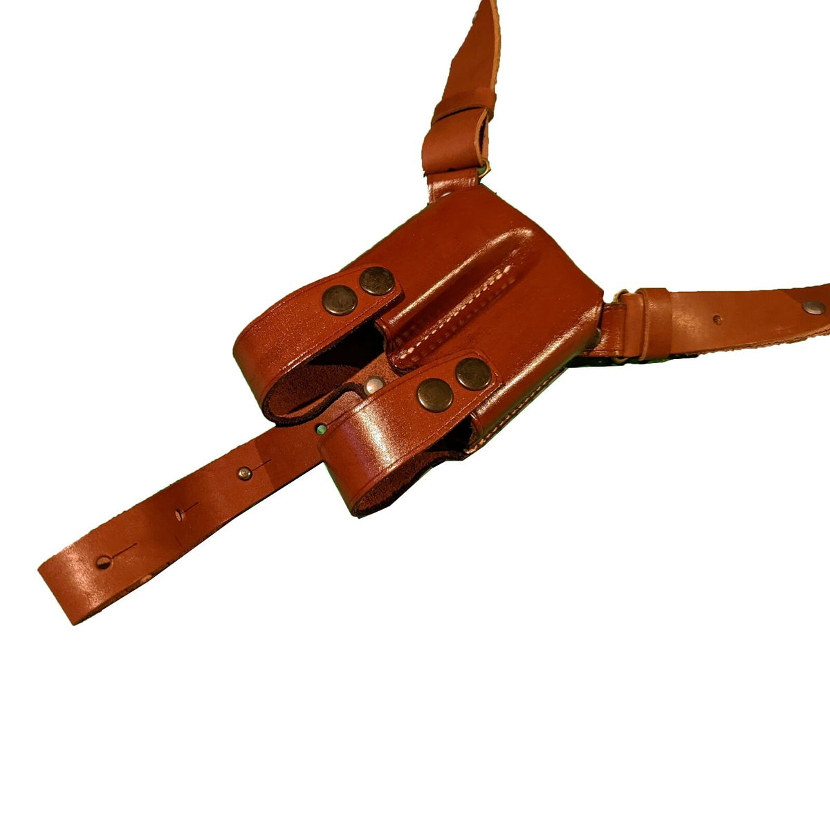 Leather Shoulder Holster with Double Magazine Pouch for 1911 Pistols