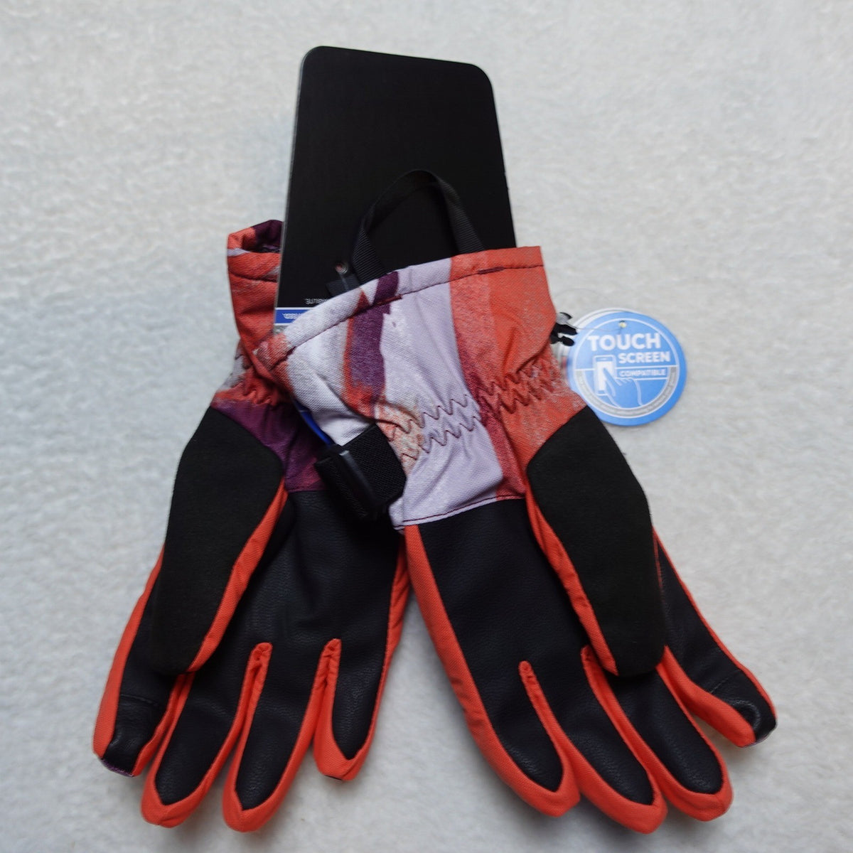 Youth Waterproof Ski Gloves with Omni-Heat Insulation - Purple & Orange