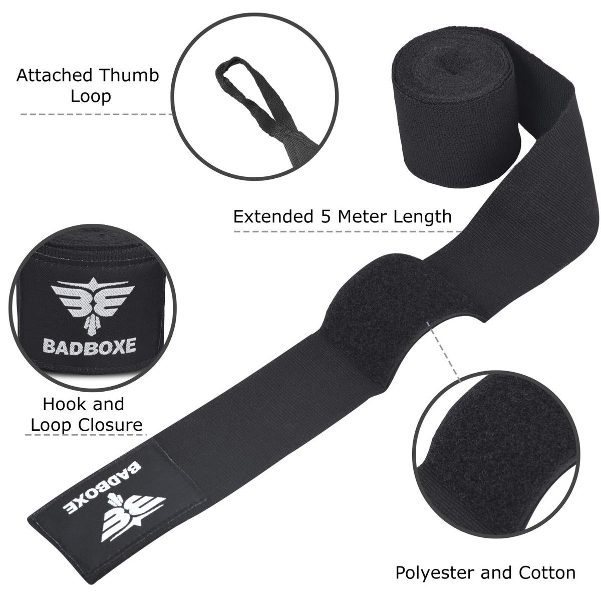 Premium Boxing MMA Hand Wraps 180" - Multiple Sizes, Soft & Durable