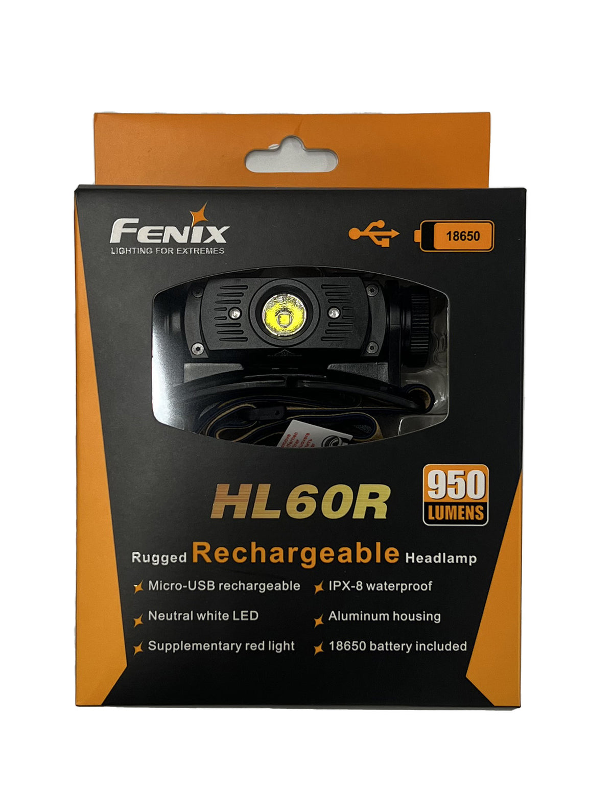 Fenix Rechargeable Headlamp HL60R with 950 Lumens, Dual Red LEDs & Battery