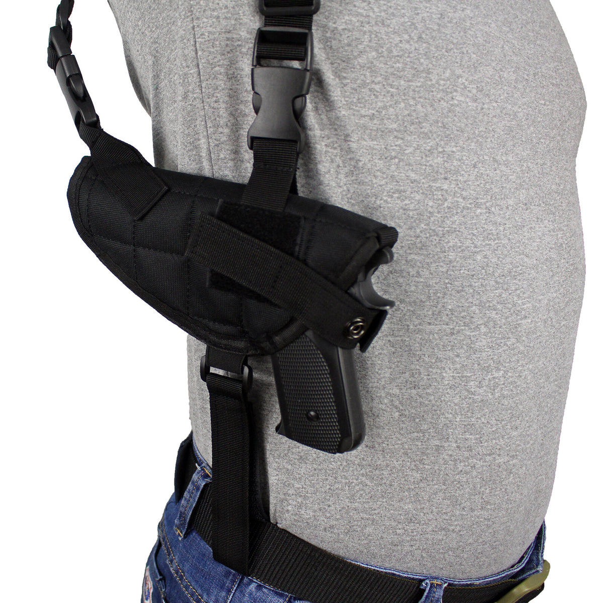 Double Gun Shoulder Holster Adjustable Horizontal Pistol Holster for Concealed Carry