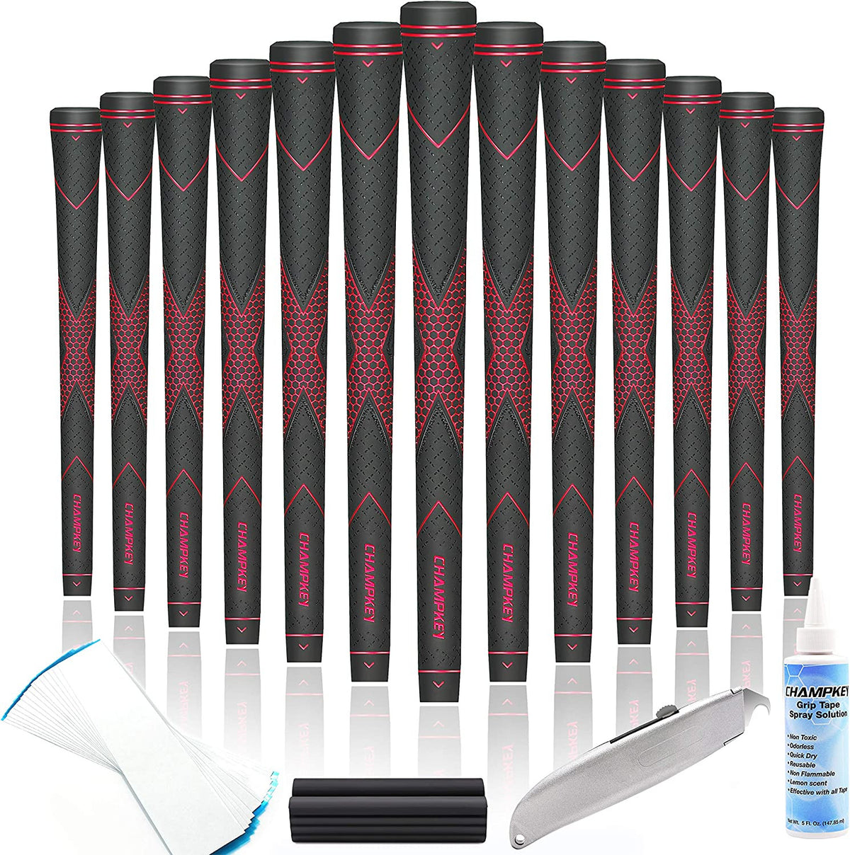 Golf Grip Set - High Traction Rubber Golf Club Grips with Tapes and Kits