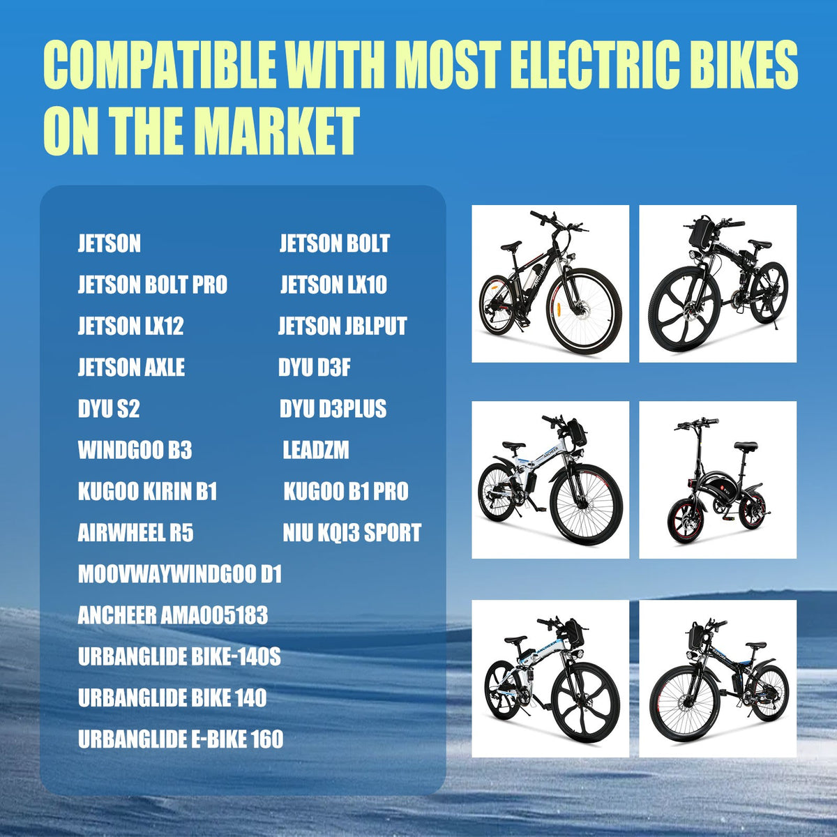 Electric Bike Battery 36V 6Ah or 10Ah for Jetson & UrbanGlide Ebikes