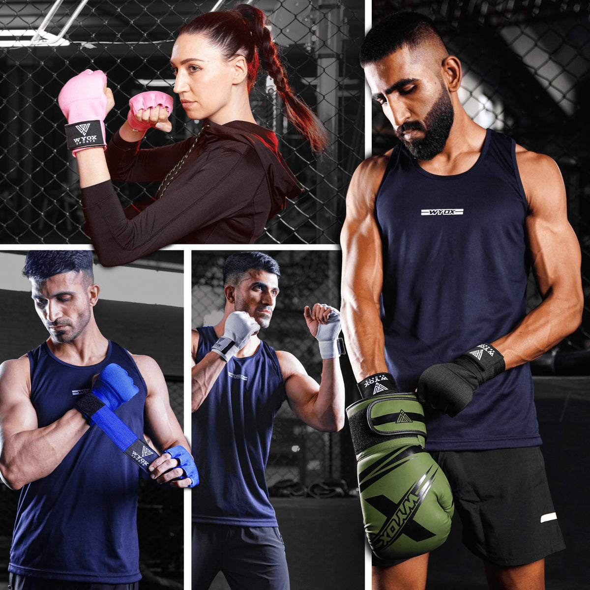 MMA Gloves & Boxing Hand Wraps Set for Kickboxing Sparring Training