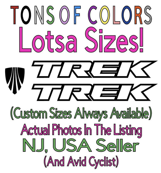 Cycling Vinyl Decal Set for Bikes - Custom Trek Outline Stickers, Multiple Sizes & Colors