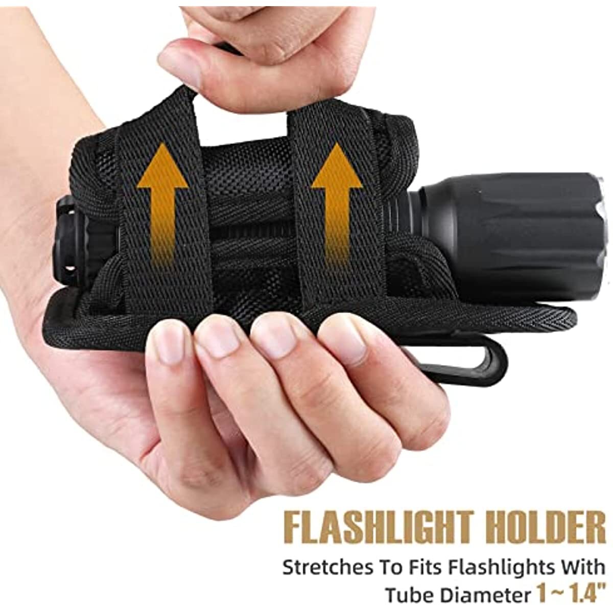 Tactical Flashlight Holster with Rotatable 360° Clip Belt Pouch for Outdoor Use