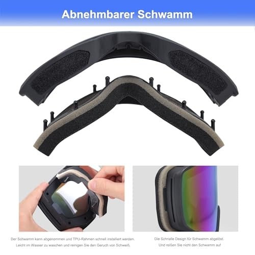 Over-Glasses Ski Snowboard Goggles Interchangeable Lenses Anti-Fog UV400