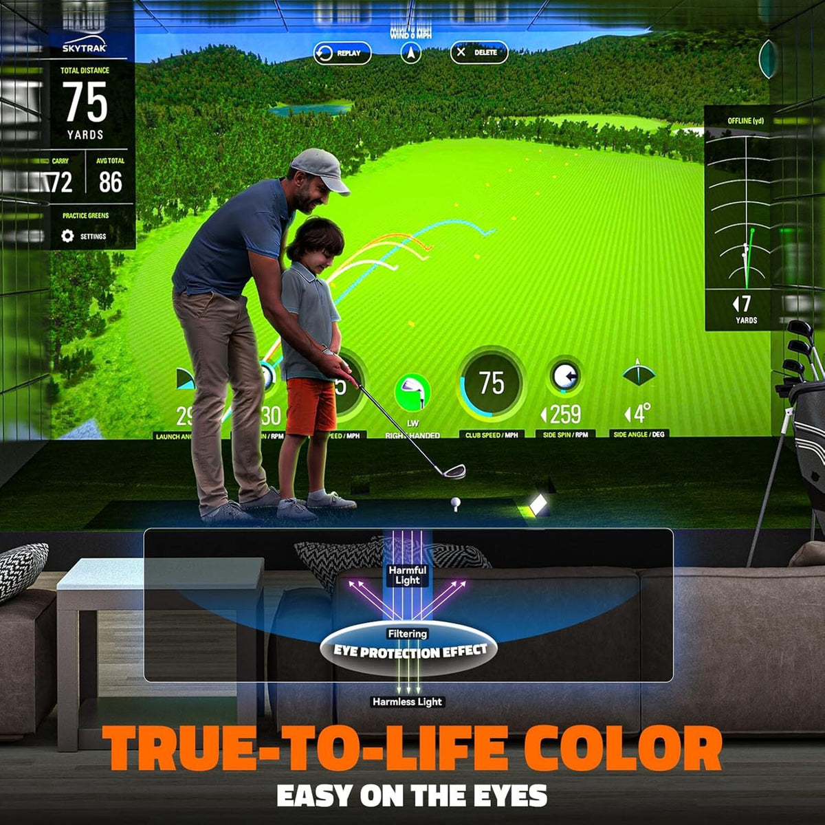 Golf Impact Screen 8x10 ft for Home Garage Indoor Practice Durable Impact-Resistant