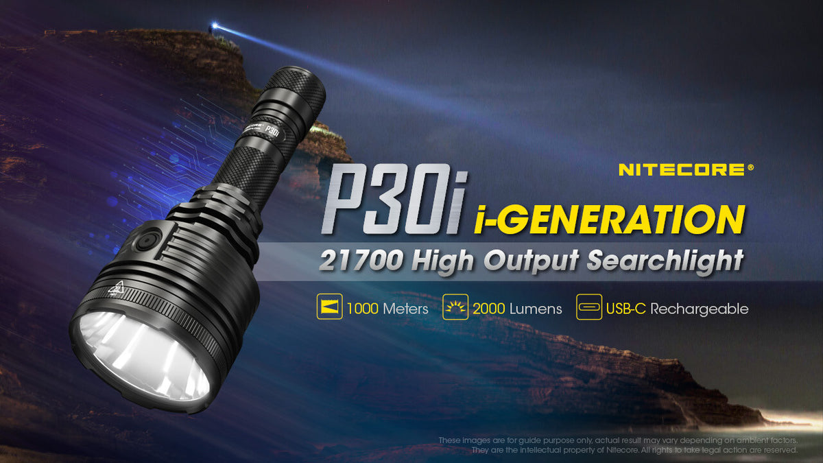 Long Throw Rechargeable Flashlight 2000 Lumens 1093 Yards for Hunting, Search