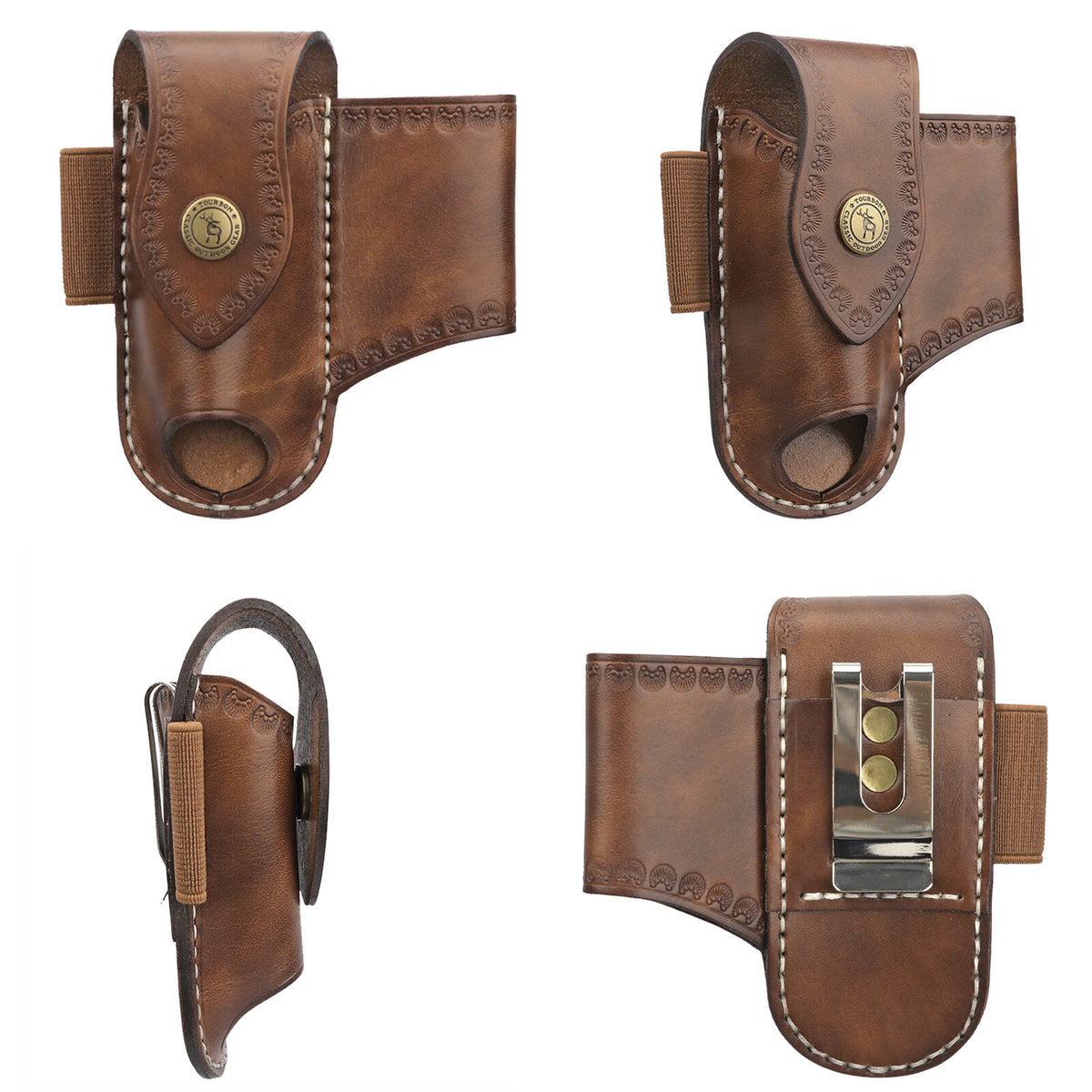 Leather EDC Organizer Sheath for Multitools, Flashlights & Pens