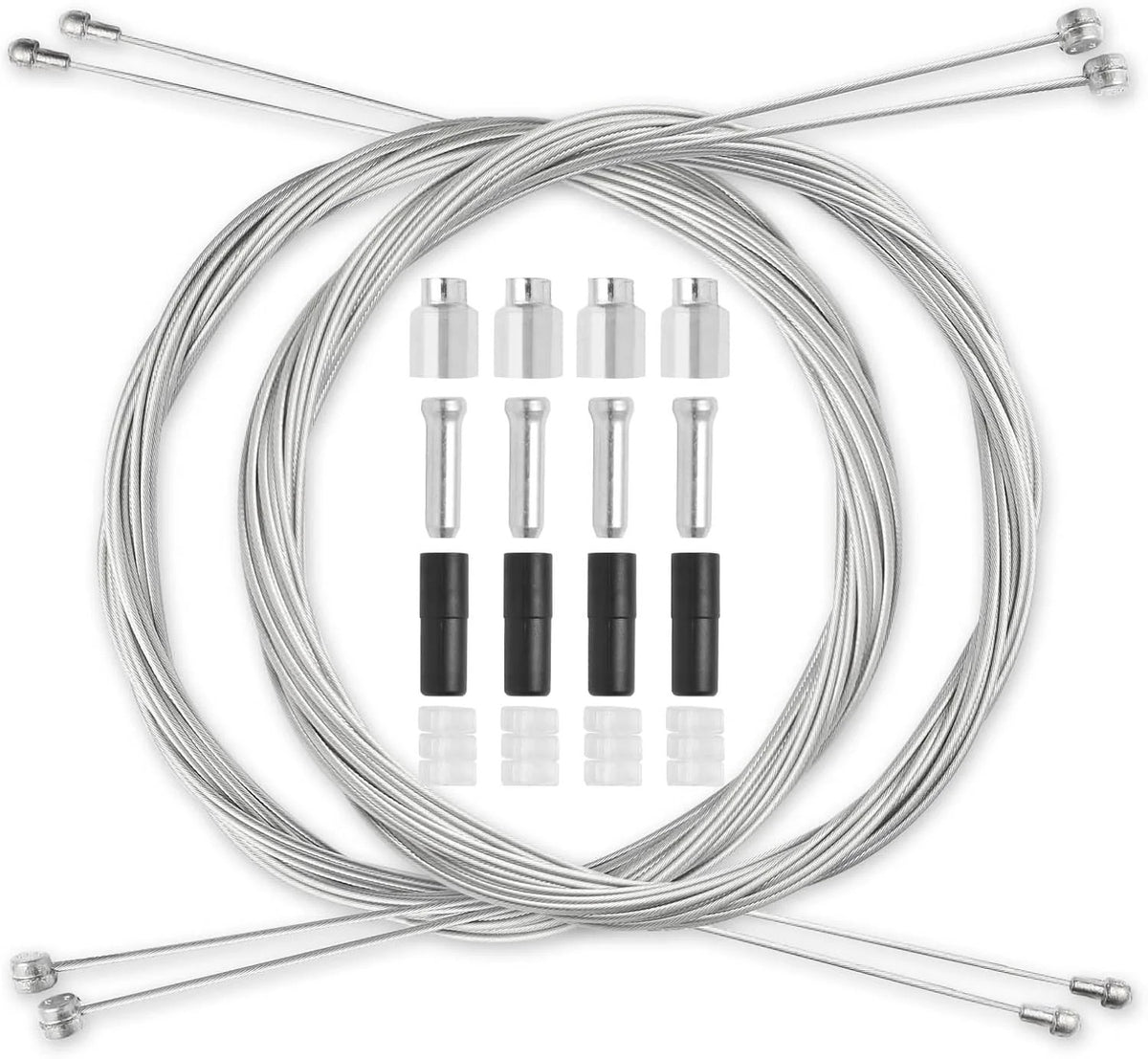 Universal Bike Brake Cables Set 4pcs Stainless Steel for MTB & Road Bikes