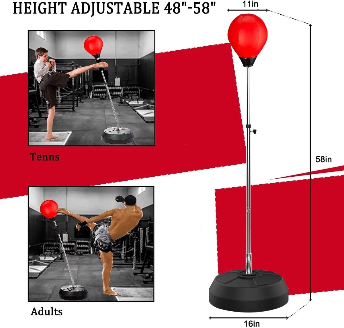 Adjustable Punching Bag with Stand for Boxing & Fitness Training