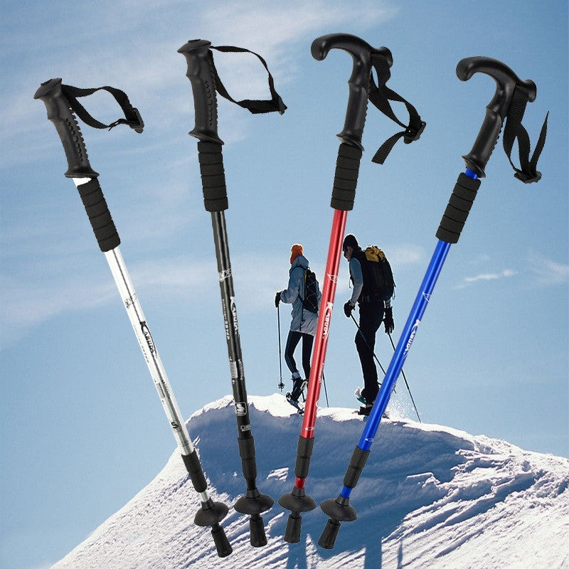 Retractable Aluminum Walking Cane - Travel Outdoor Support Stick