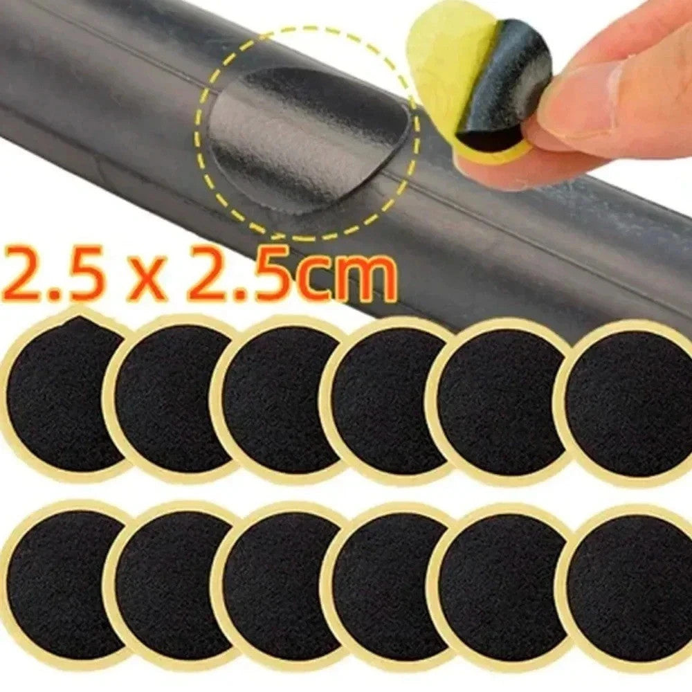 Glueless Bicycle Tire Patches Repair Kit - Self-Adhesive Inner Tube Fix