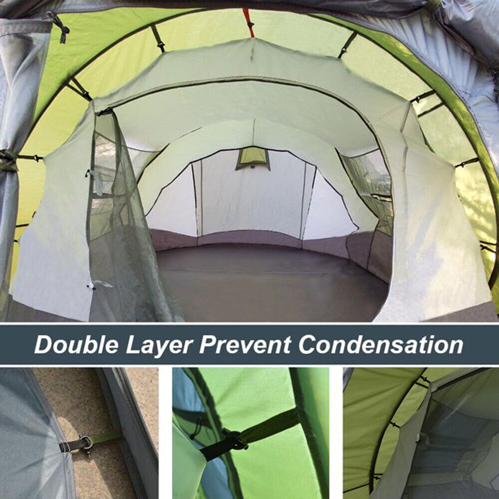 4-6 Person Waterproof Pop-Up Tent with LED Light and Camping Fan