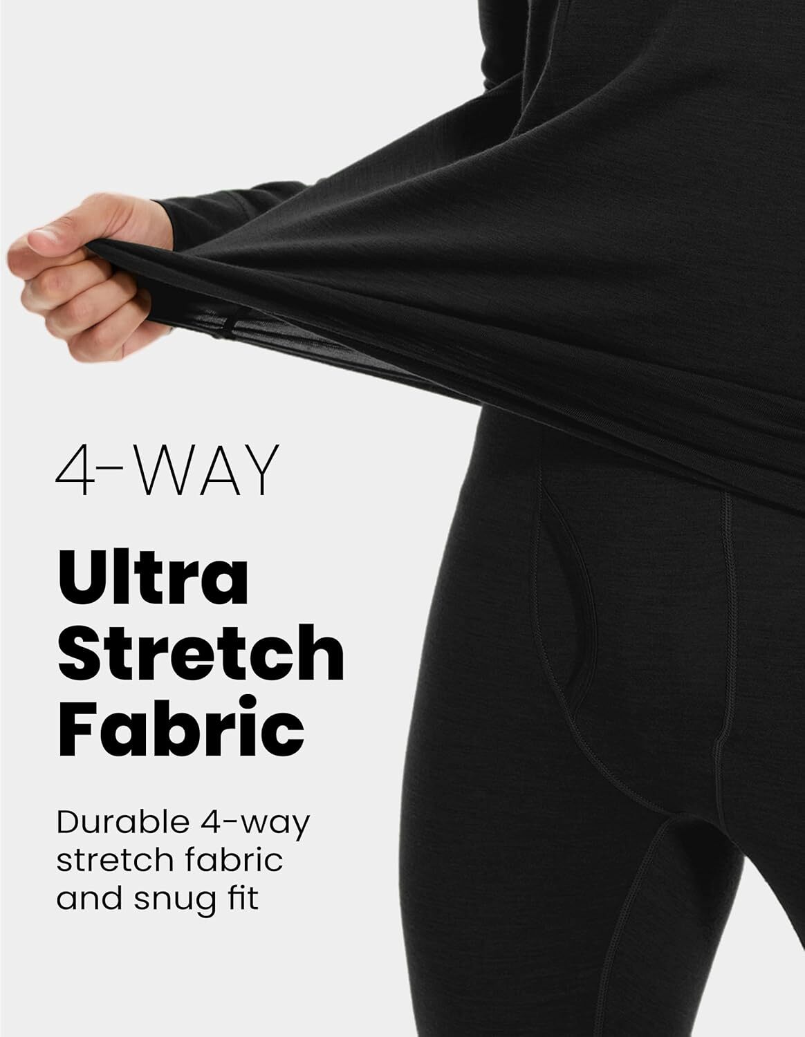 Men's Merino Wool Base Layer Pants - Thermal Long Johns for Winter
