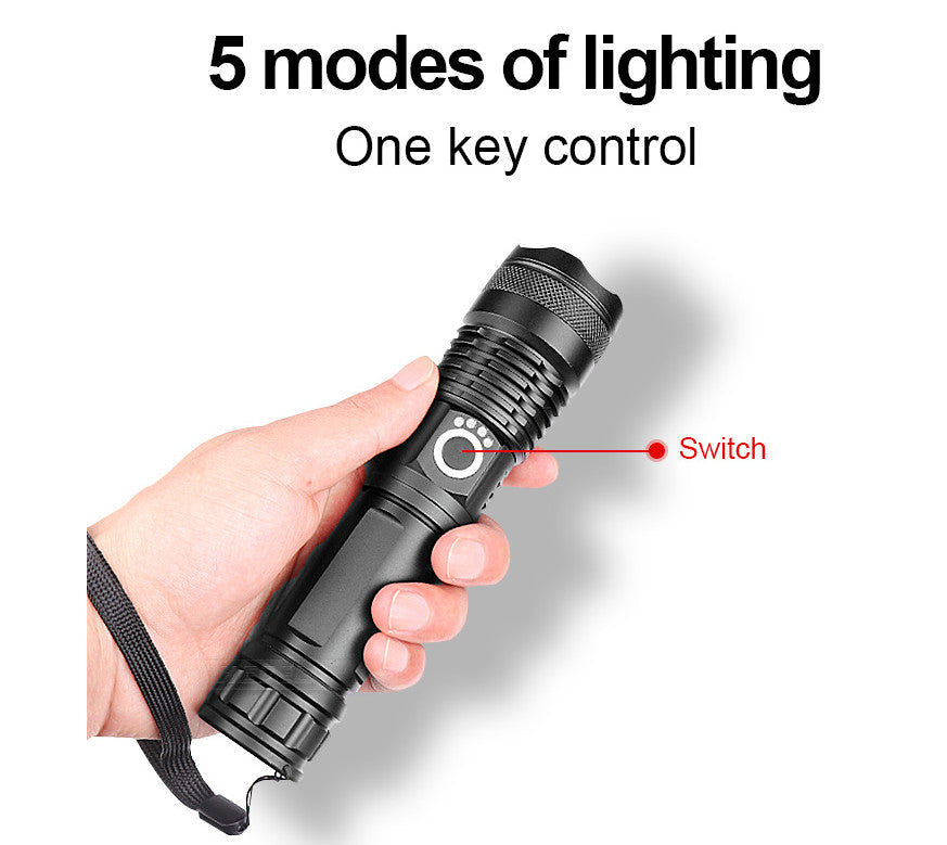 High Power 350,000LM LED Tactical Flashlight Rechargeable Zoom Torch