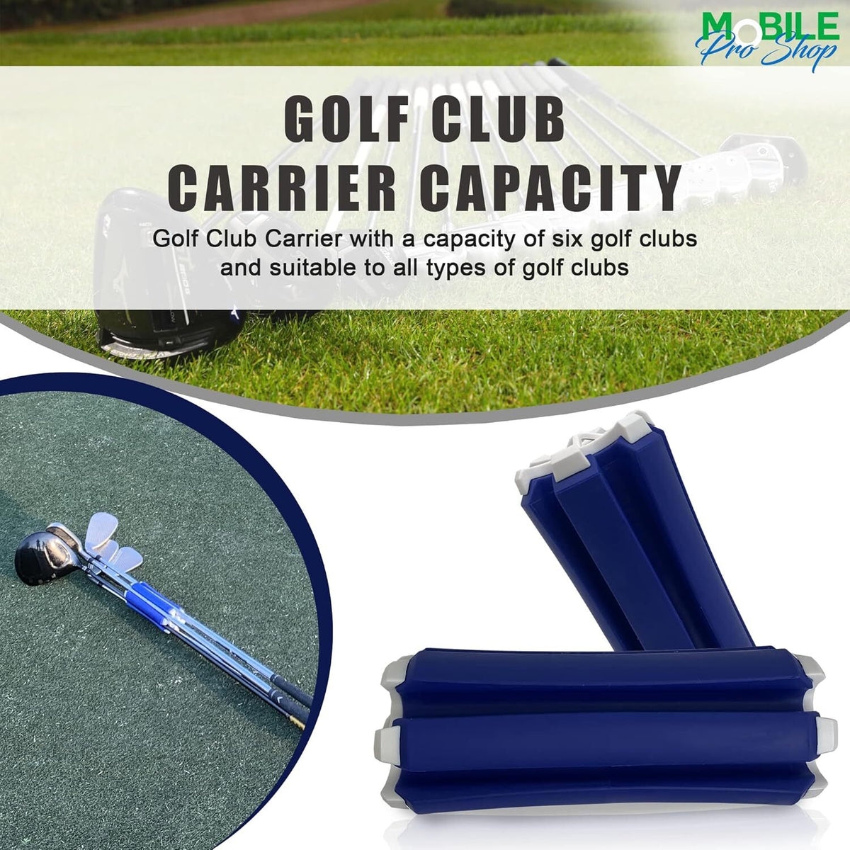 Golf Club Carrier – Lightweight Durable Holds 6 Clubs with Carry Handle