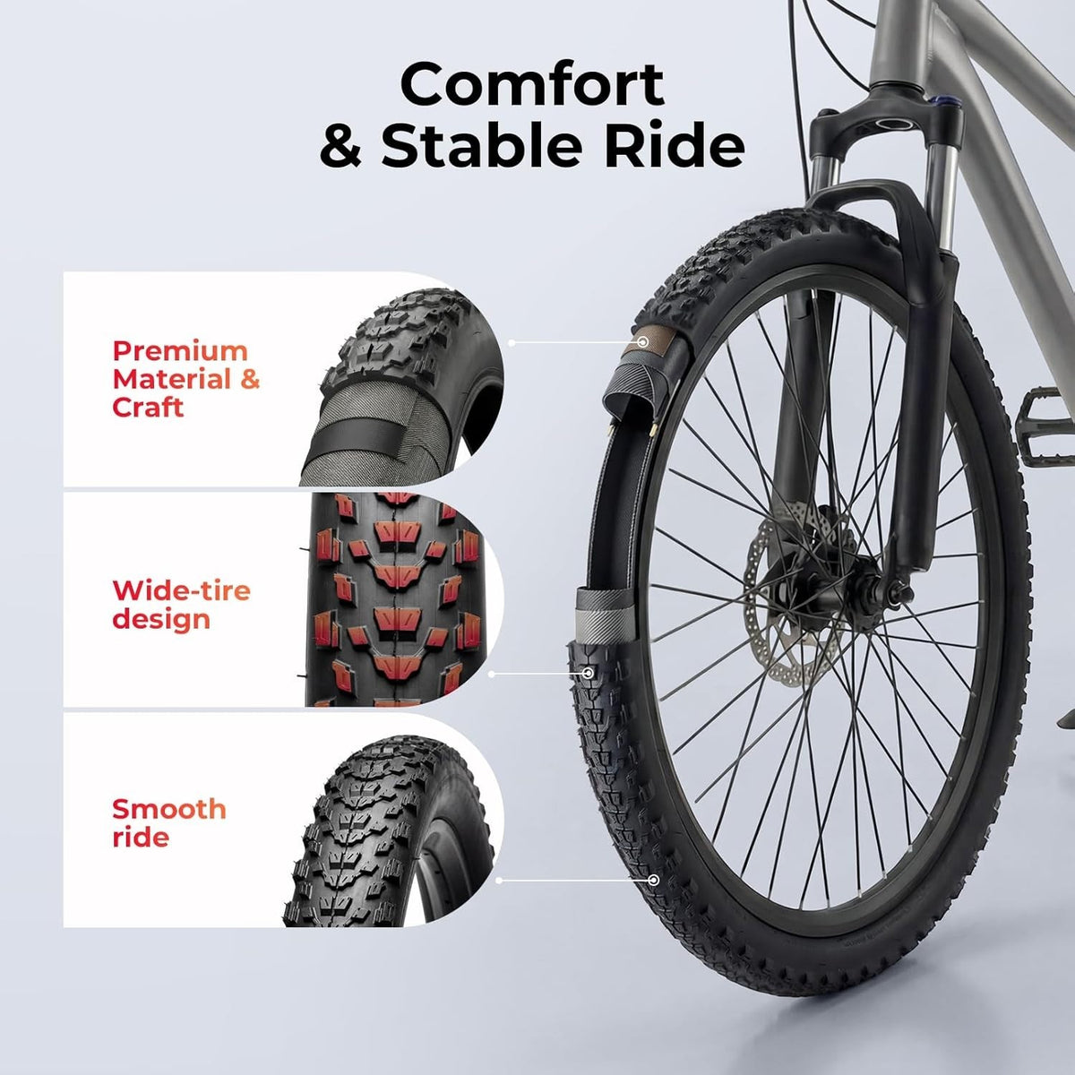 2-Pack 26x2.2 Mountain Bike Tires with Inner Tubes & Tire Levers - All-Terrain Puncture Protection
