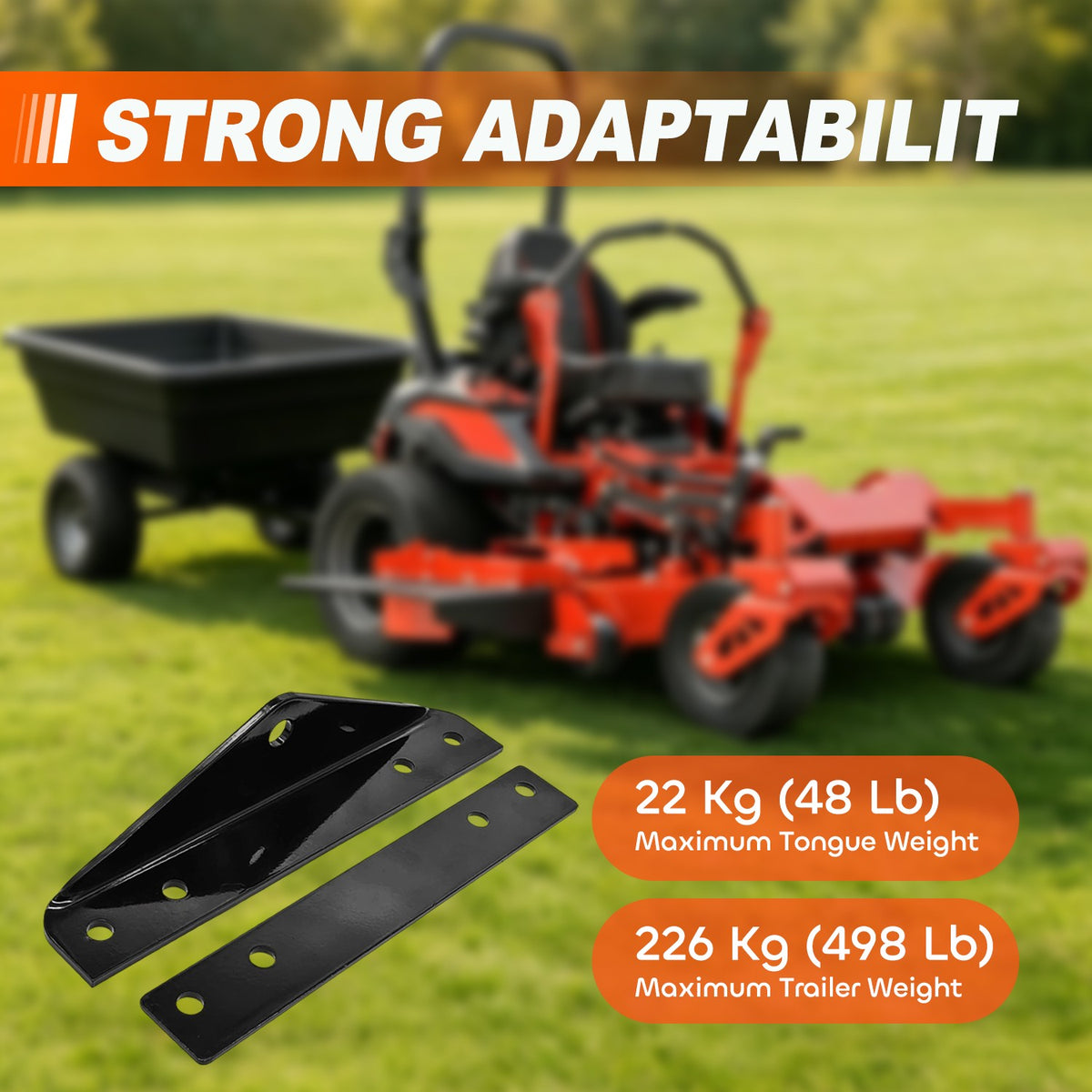 Heavy-Duty Trailer Hitch Kit for Lawn Tractors and Utility Vehicles