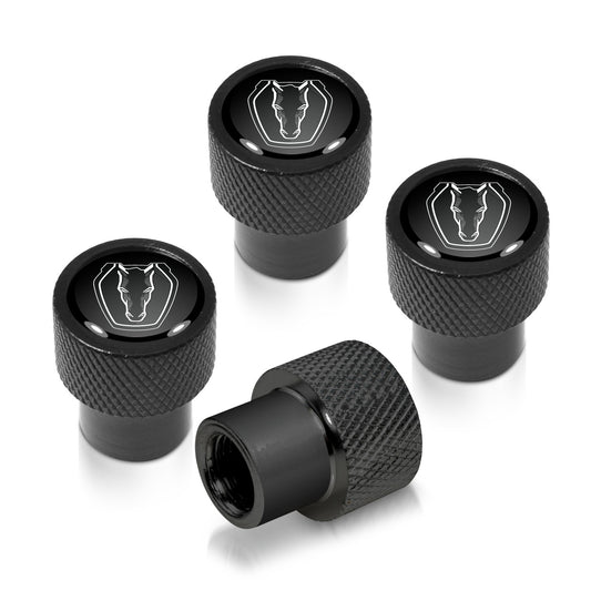 Black Diamond-Cut Tire Valve Caps for Ford Mustang Dark Horse - Set of 4