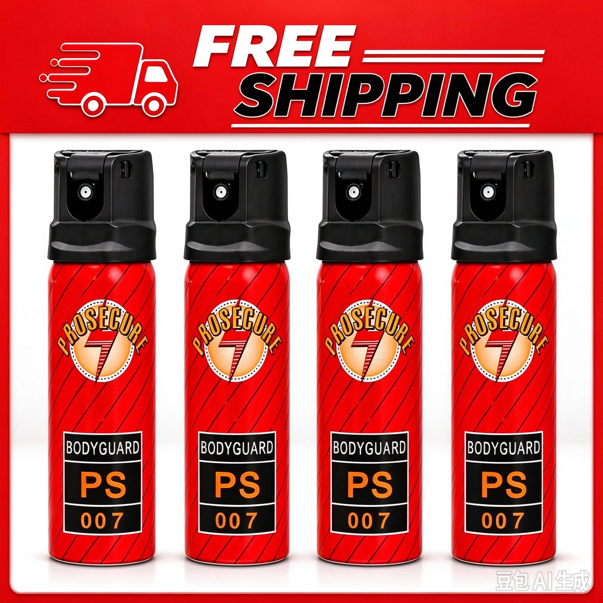 Self Defense Safety Spray Set - Portable Compact Personal Security 4 Pack