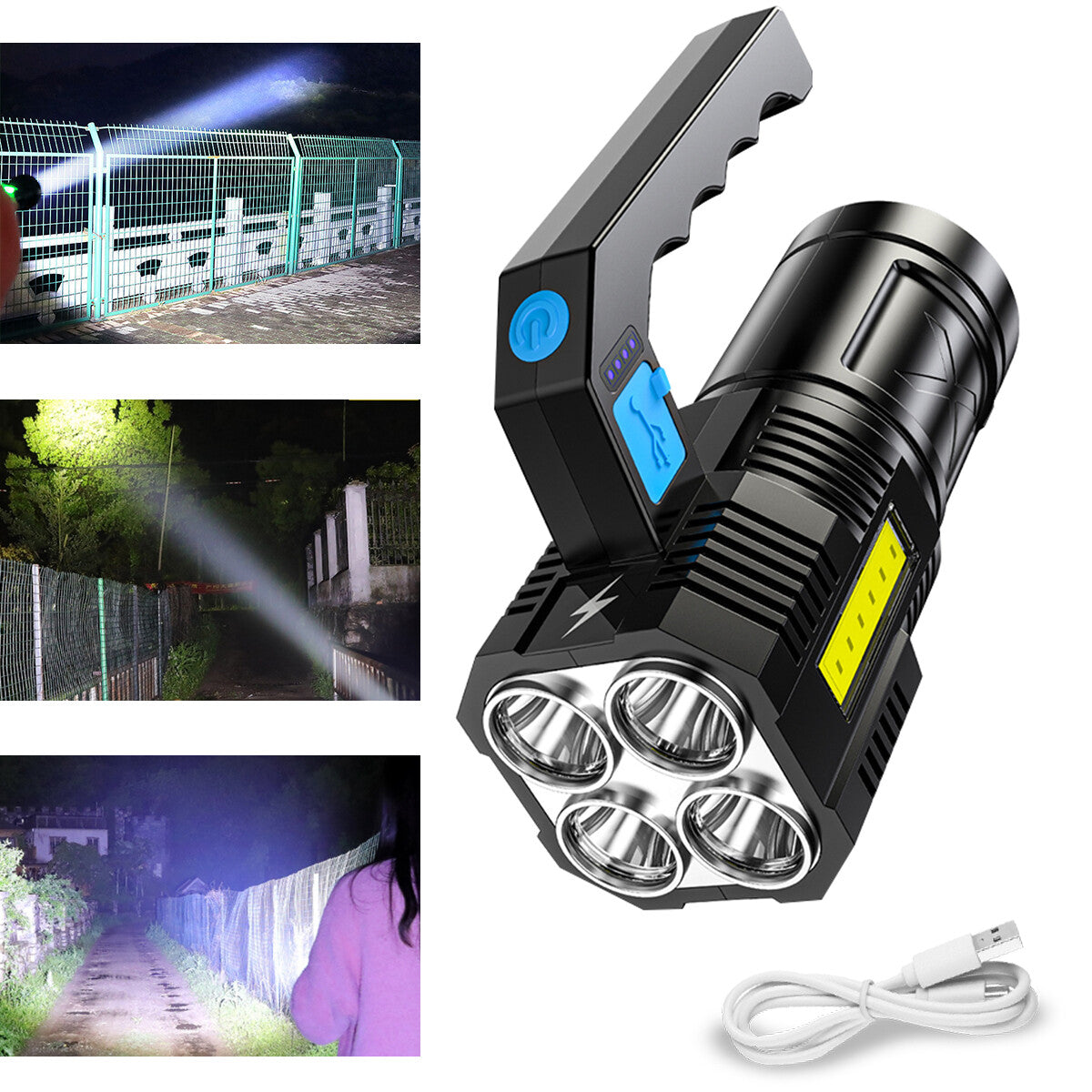 Rechargeable LED Tactical Flashlight 350000000 Lumens Waterproof Work Light