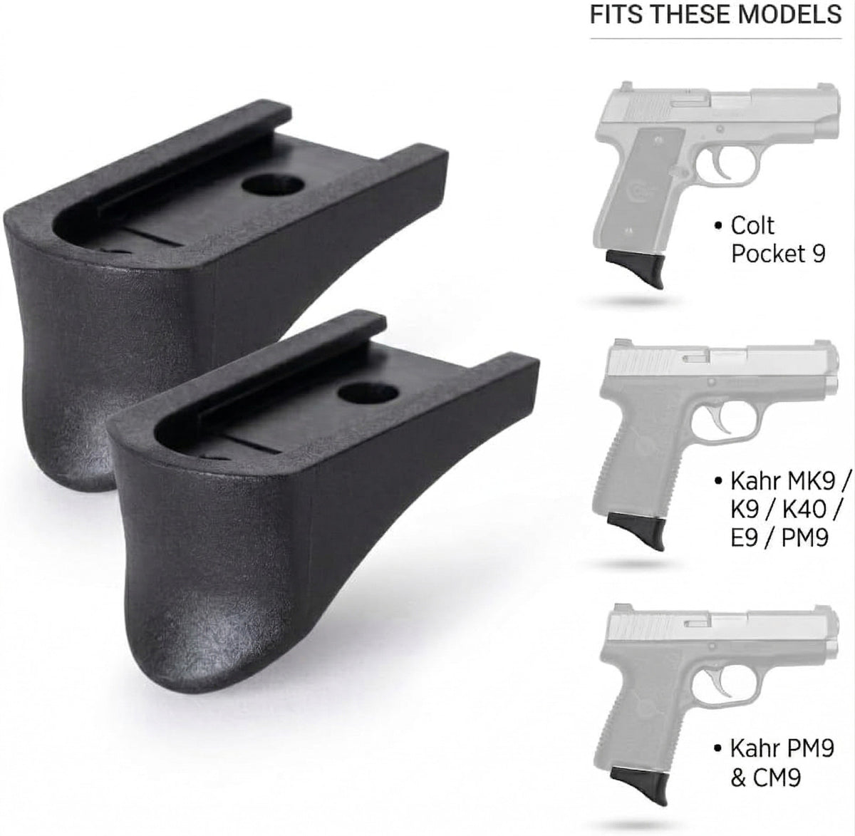 Grip Extension for Kahr MK9 PM9 CM9 K9 39 K40 Plus Colt Pocket 9 Base Plate