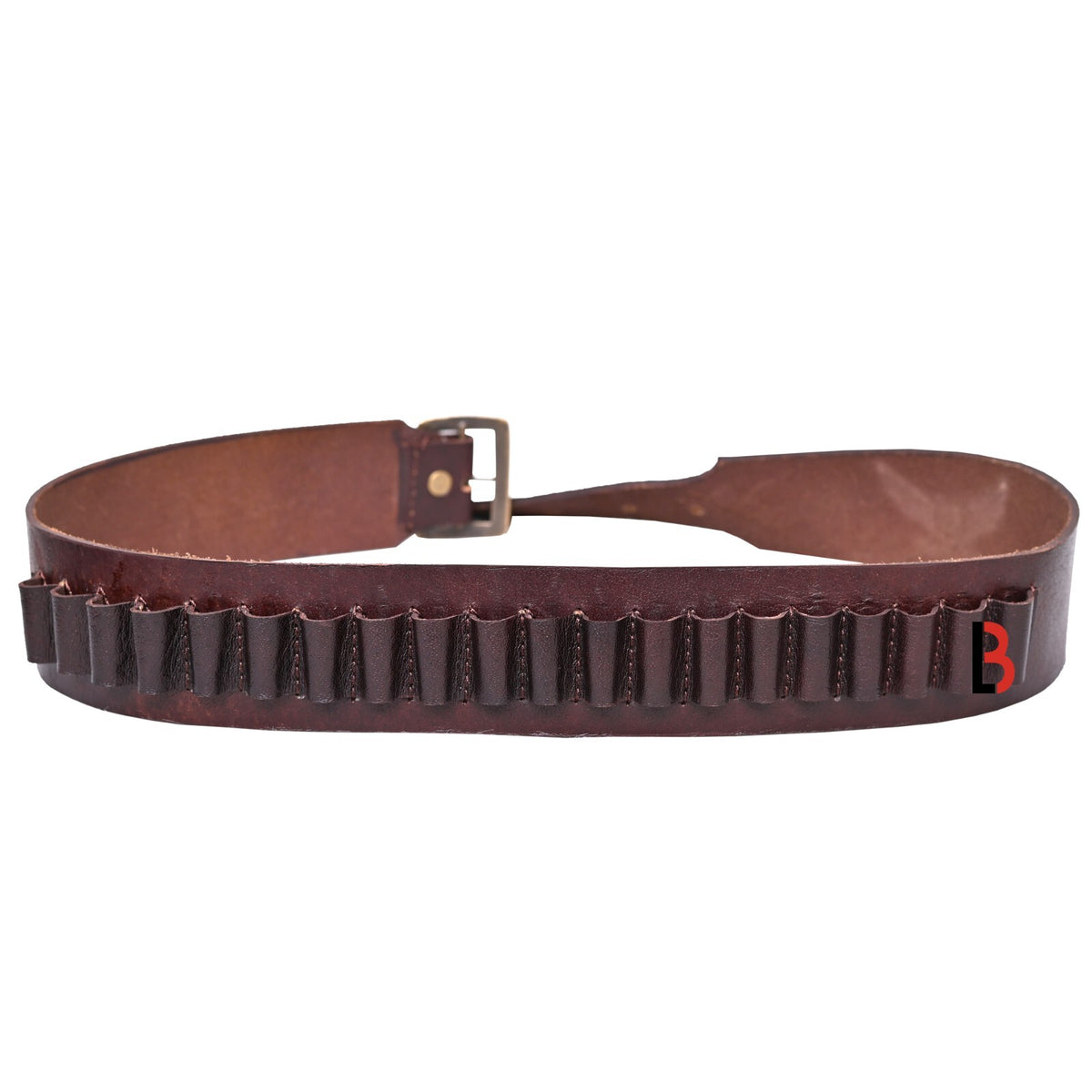 Cowhide Leather Adjustable Bandolier Cartridge Belt for 9MM and 38SPL