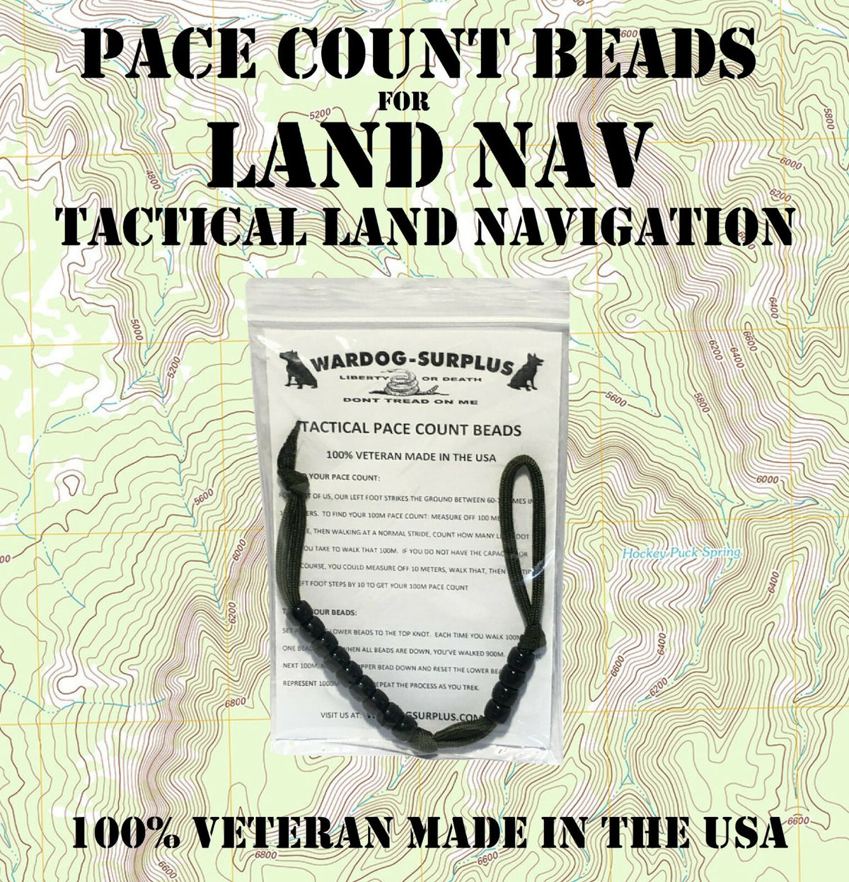 US Military Tactical Pace Count Beads for Land Navigation and Hiking