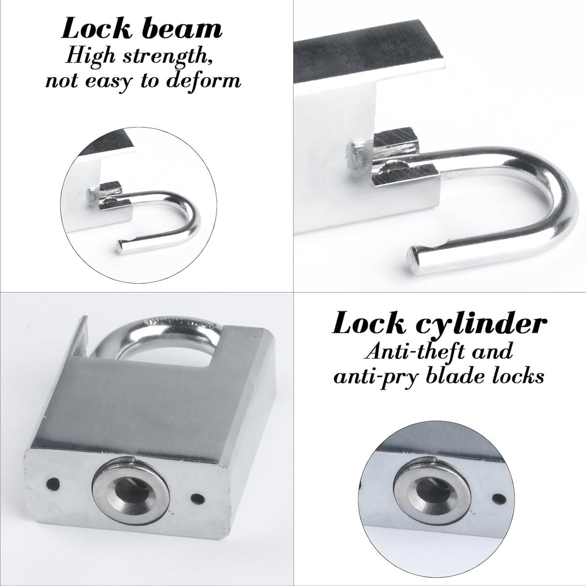 40-Inch Heavy Duty Stainless Steel Bicycle & Motorcycle Chain Lock with Padlock & Keys