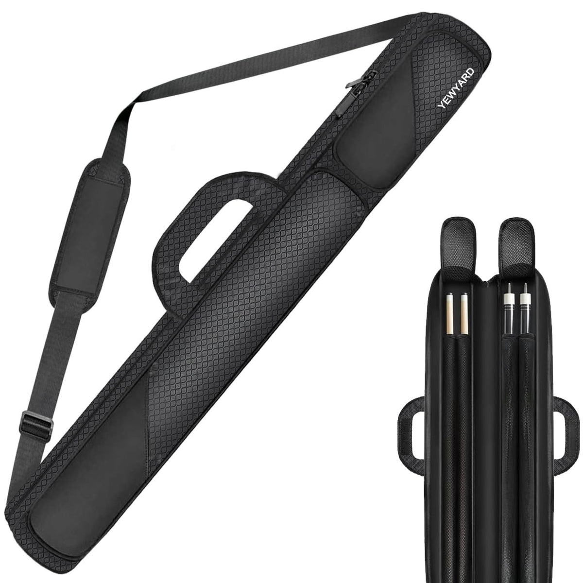 Pool Cue Case Bag with Multiple Pockets and Zipper