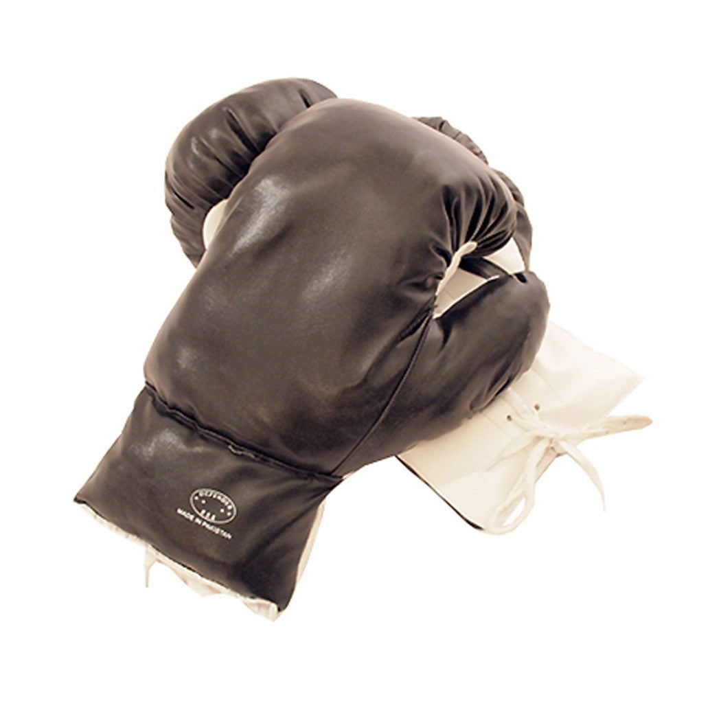 Black Boxing Gloves 6 oz Vinyl Leather for Boxing Practice
